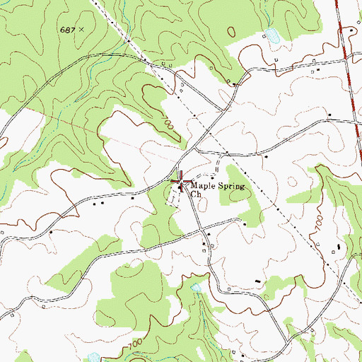 Topographic Map of Maple Spring Church, GA