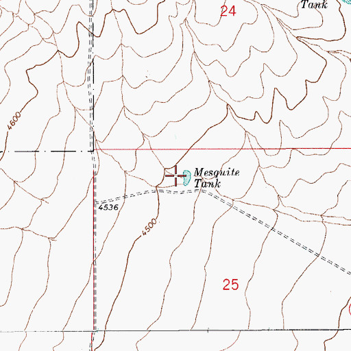 Topographic Map of Mesquite Tank, AZ