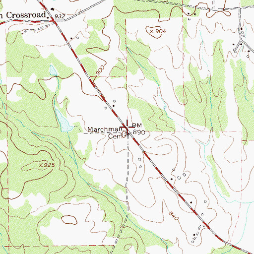 Topographic Map of Marchman Cemetery, GA