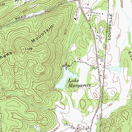 Topographic Map of Lake Margarete, GA