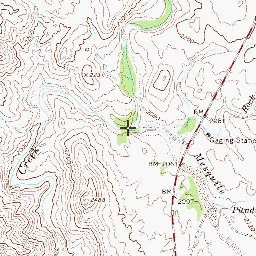 Topographic Map of Mesquite Wash, AZ