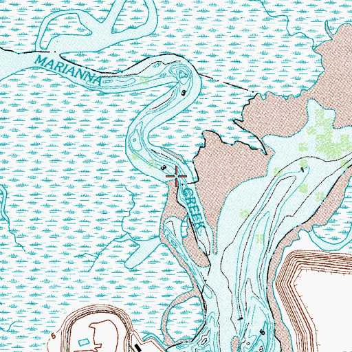 Topographic Map of Marianna Creek, GA