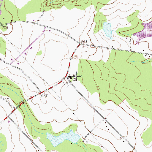 Topographic Map of Marie Church, GA