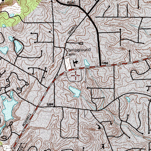 Topographic Map of Marietta Campground, GA