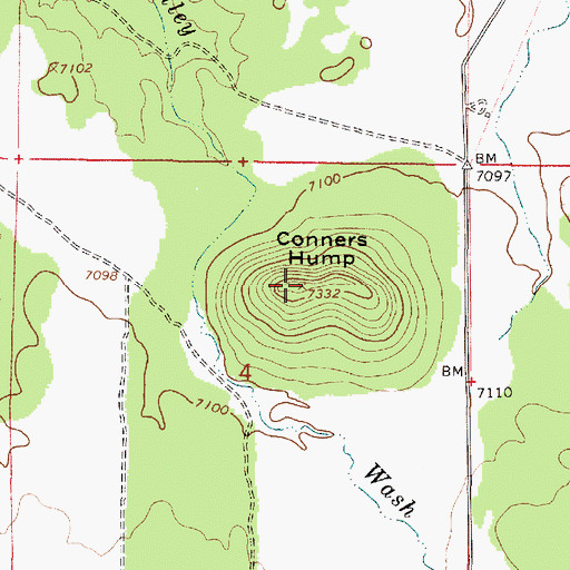 Topographic Map of Conners Hump, AZ