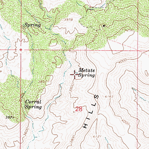 Topographic Map of Metate Spring, AZ