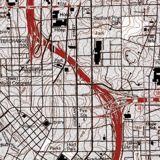 Topographic Map of Maris College, GA