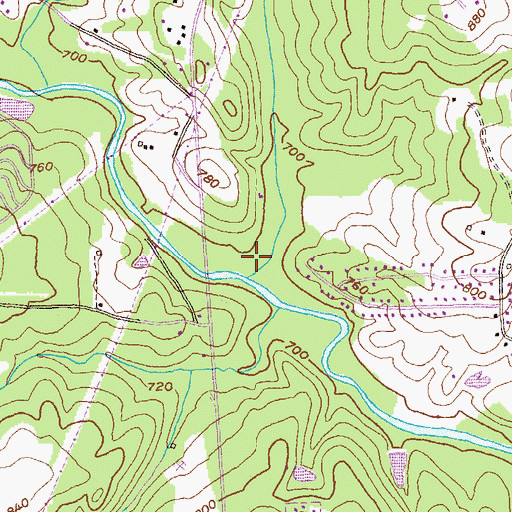Topographic Map of Mark Branch, GA