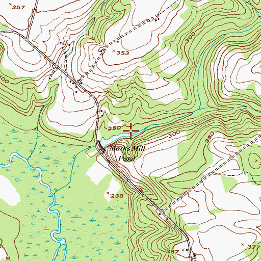 Topographic Map of Marks Mill Pond, GA