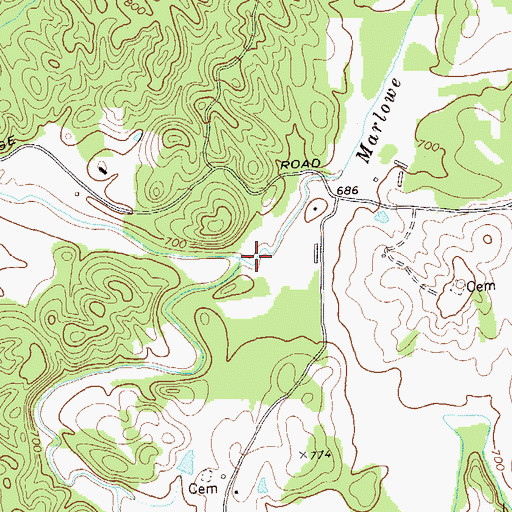 Topographic Map of Marlowe Branch, GA