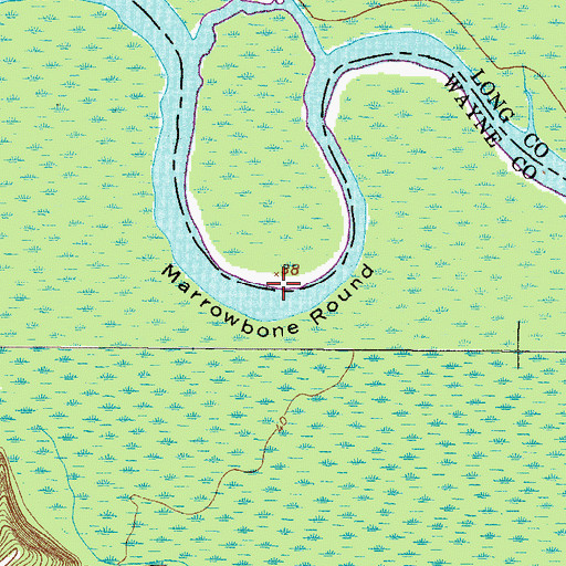 Topographic Map of Marrowbone Round, GA