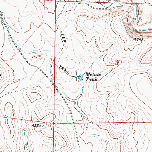 Topographic Map of Metate Tank, AZ
