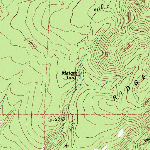 Topographic Map of Metate Tank, AZ