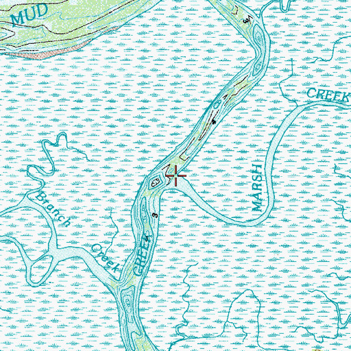 Topographic Map of Marsh Creek, GA