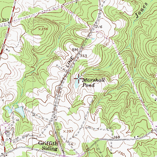 Topographic Map of Marshall Pond, GA