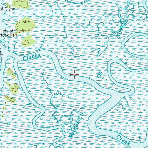 Topographic Map of Marshes of Glynn, GA