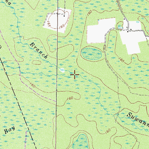 Topographic Map of Martha Branch, GA