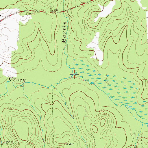 Topographic Map of Martin Branch, GA