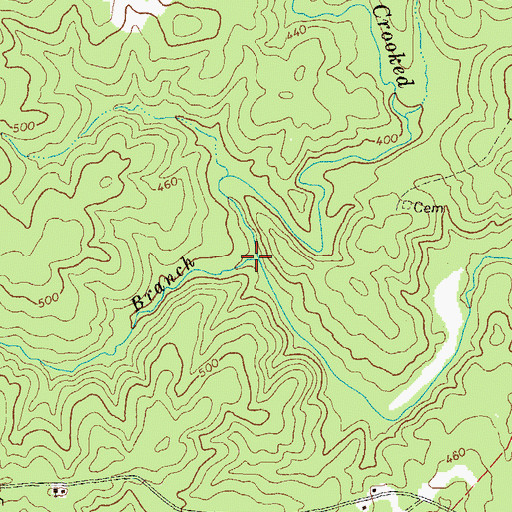 Topographic Map of Martin Branch, GA