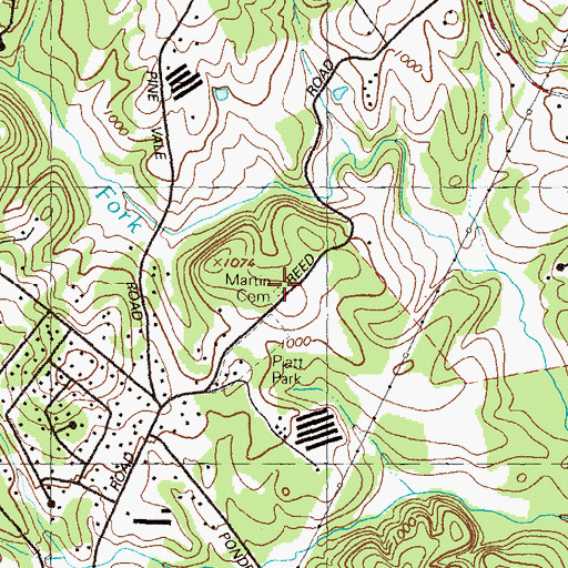 Topographic Map of Martin Cemetery, GA