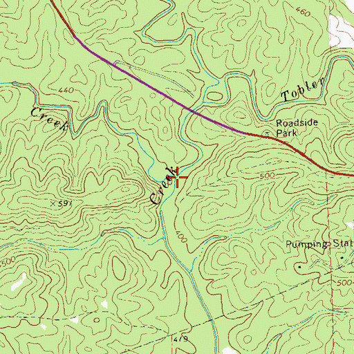 Topographic Map of Martin Creek, GA