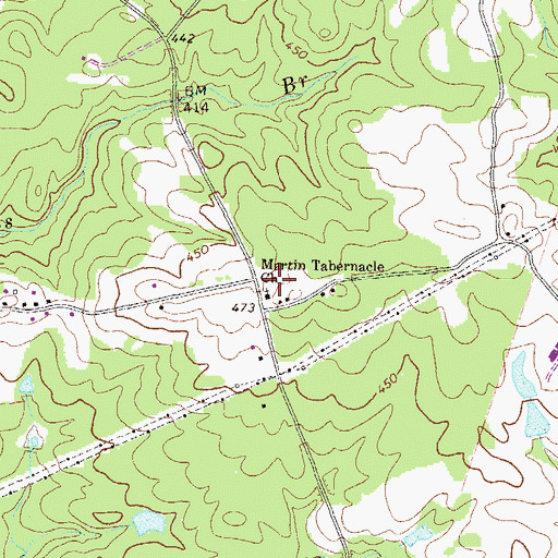 Topographic Map of Martin Tabernacle Church, GA