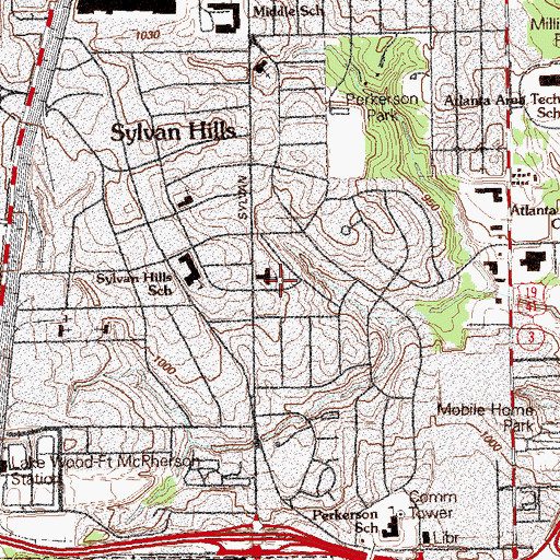 Topographic Map of Mary Branan Church, GA