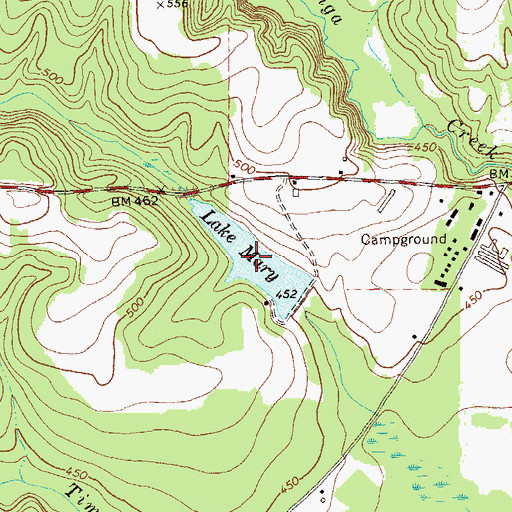 Topographic Map of Lake Mary, GA