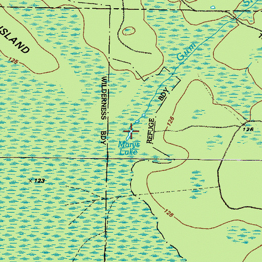 Topographic Map of Marys Lake, GA