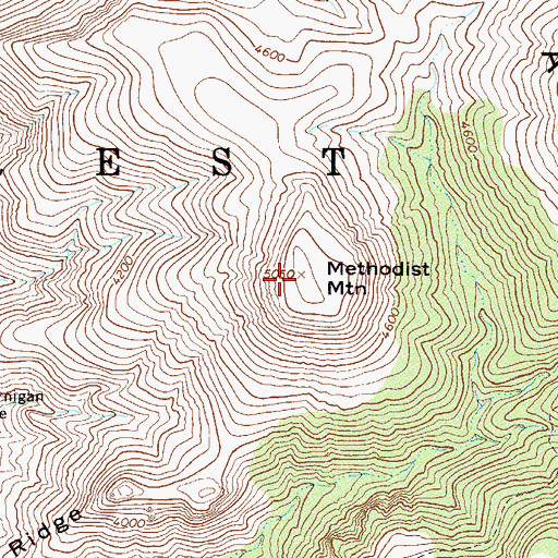Topographic Map of Methodist Mountain, AZ
