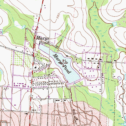 Topographic Map of Marys Pond, GA