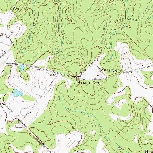 Topographic Map of Mason Cemetery, GA