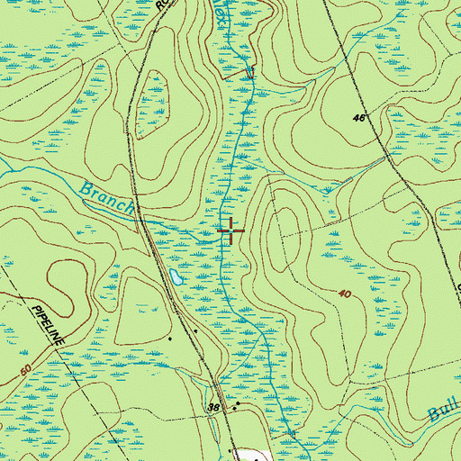 Topographic Map of Mason Cowpen Branch, GA