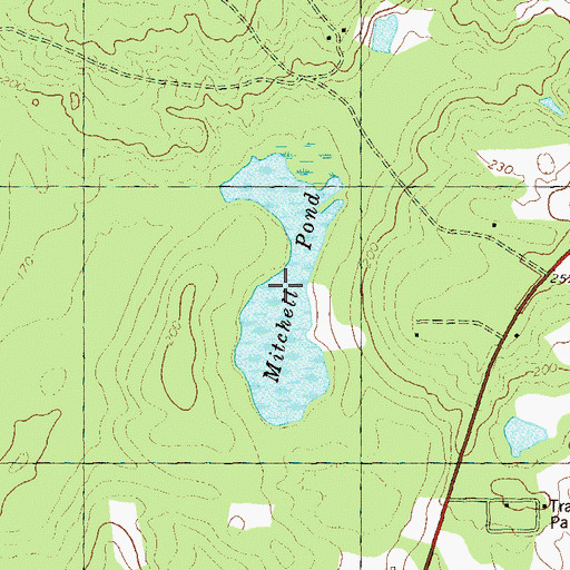 Topographic Map of Mitchell Pond, GA