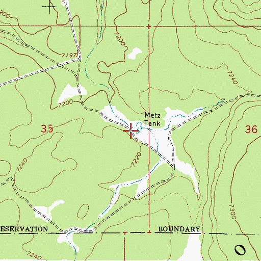 Topographic Map of Metz Tank, AZ