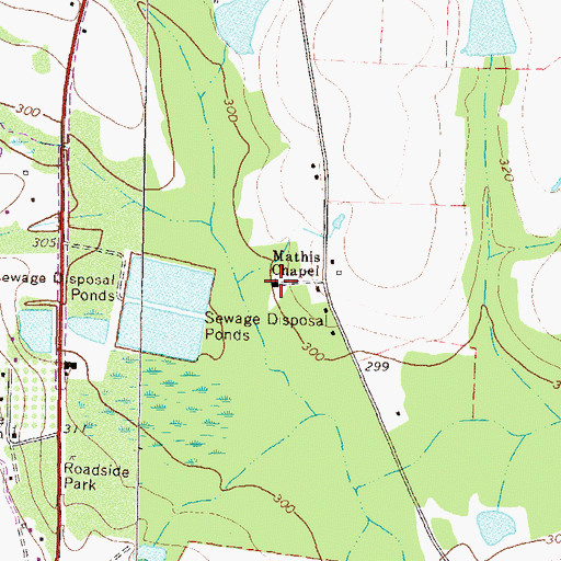Topographic Map of Mathis Chapel, GA