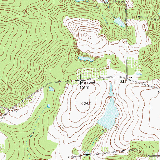 Topographic Map of Maxwell Cemetery, GA