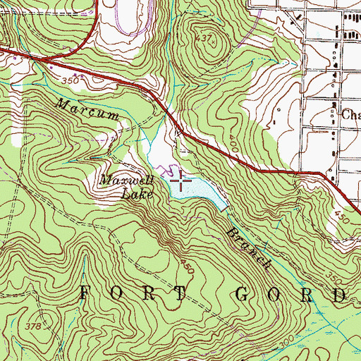 Topographic Map of Maxwell Lake, GA