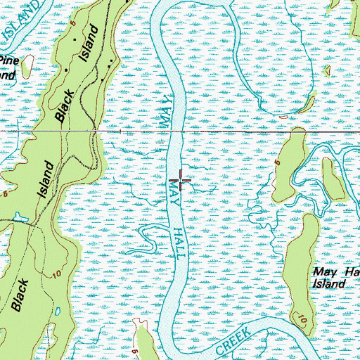 Topographic Map of May Hall Creek, GA