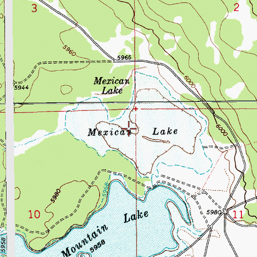Topographic Map of Mexican Lake, AZ