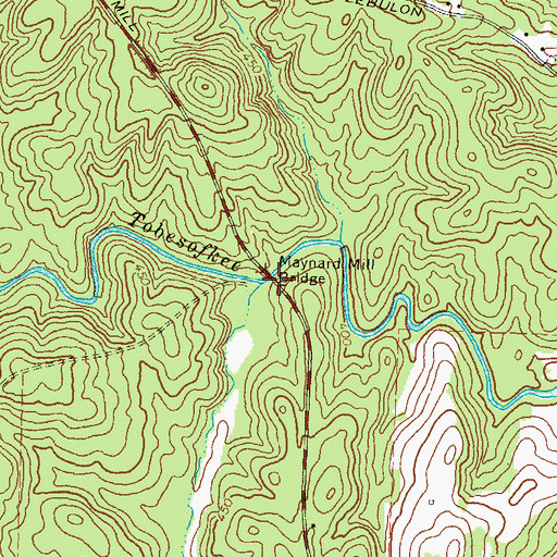 Topographic Map of Maynard Mill Bridge, GA