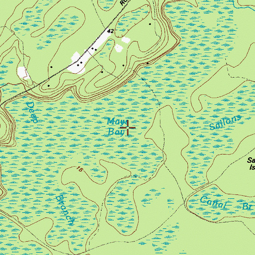 Topographic Map of Mays Bay, GA