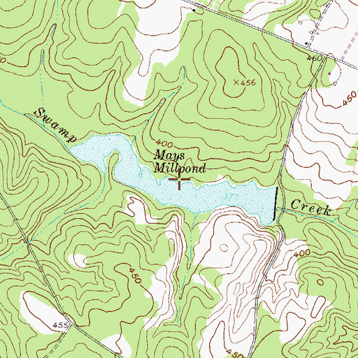 Topographic Map of Mays Millpond, GA