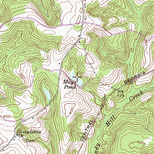 Topographic Map of Mays Pond, GA