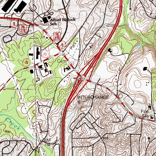 Topographic Map of Mayson School, GA