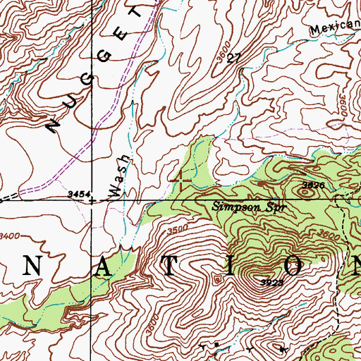 Topographic Map of Mexican Mine Canyon, AZ