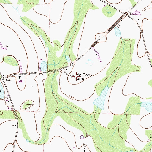 Topographic Map of Mc Cook Cemetery, GA