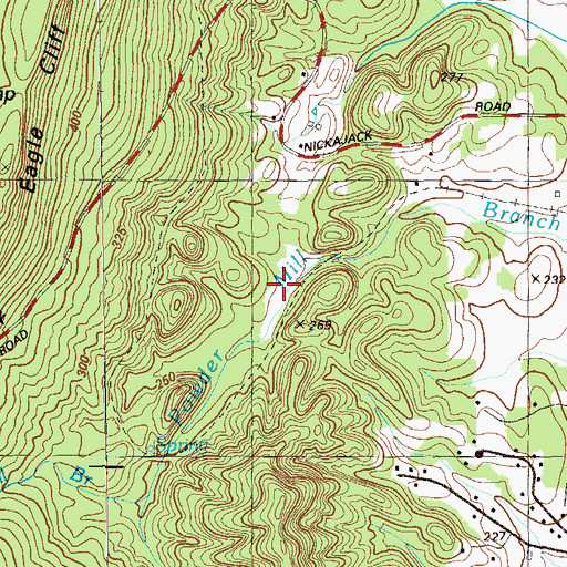 Topographic Map of McCallie Lake, GA
