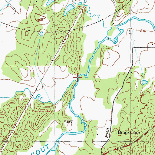 Topographic Map of McClain Branch, GA