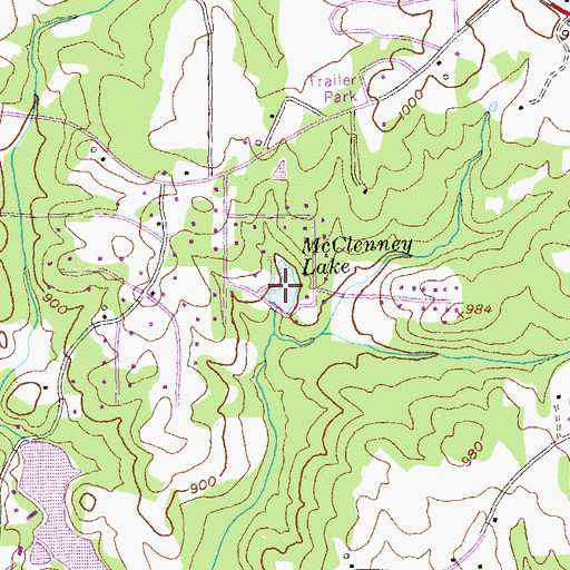 Topographic Map of McClenney Lake, GA